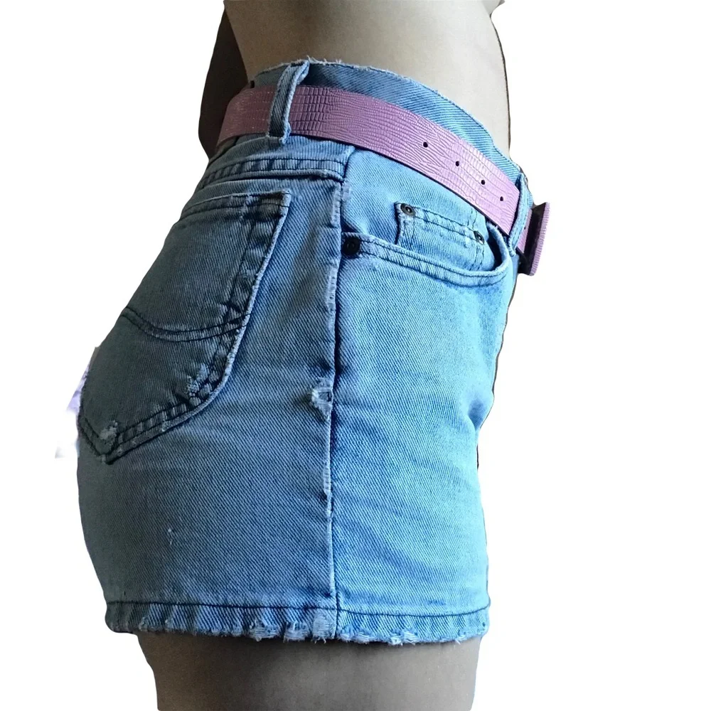 Pink faux alligator belt